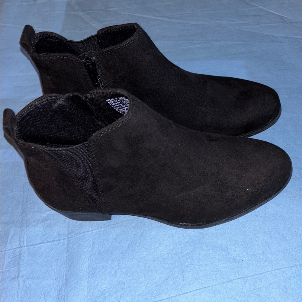 So Black Suede Ankle Boots